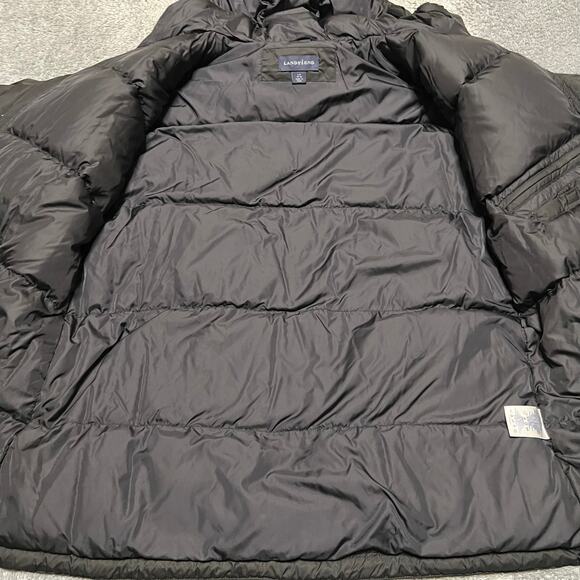 Lands End Coat Womens Large Petite Black Down Hooded Winter Jacket - Picture 6 of 8